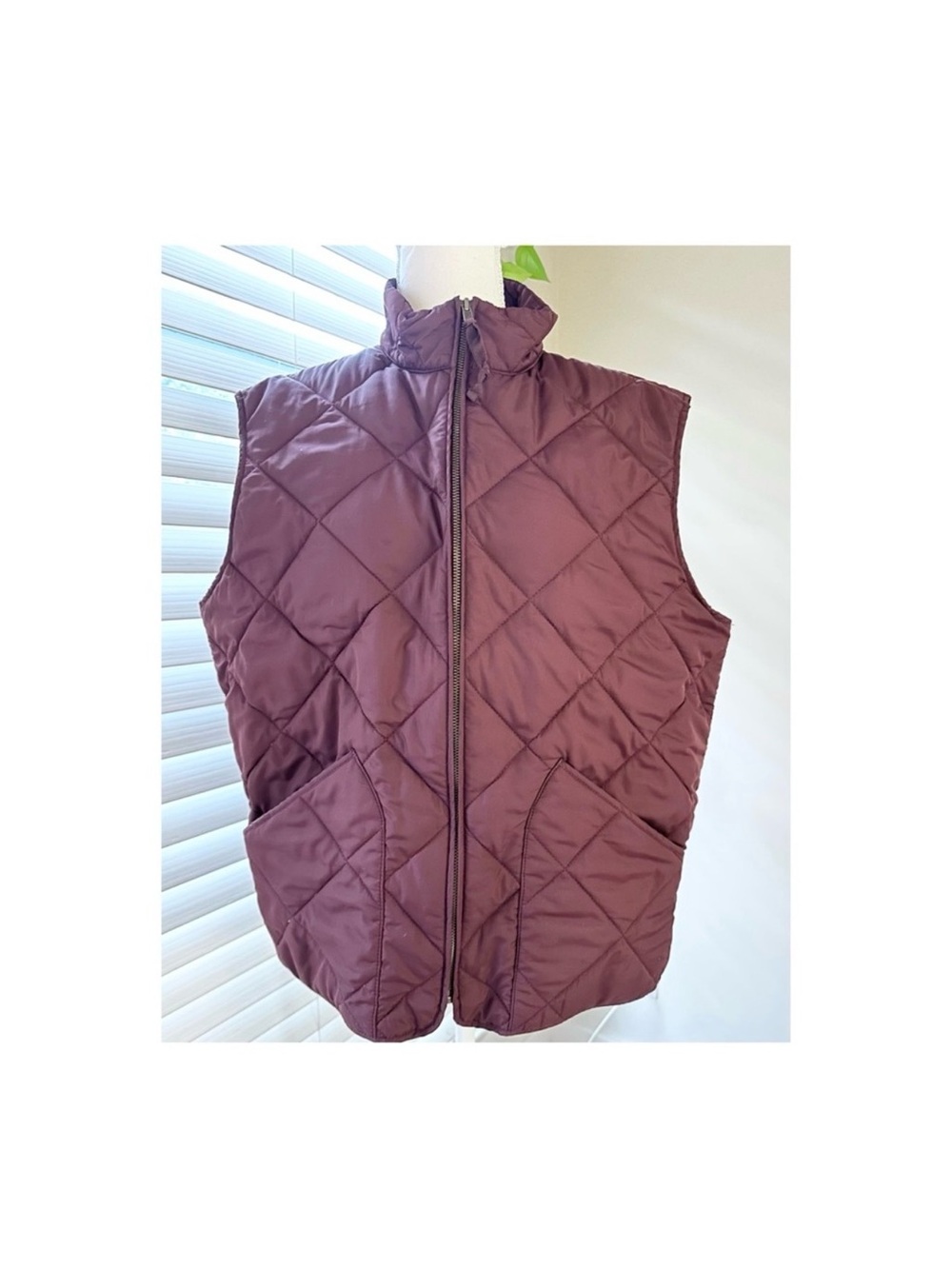 J. Crew Quilted Vest in Plum